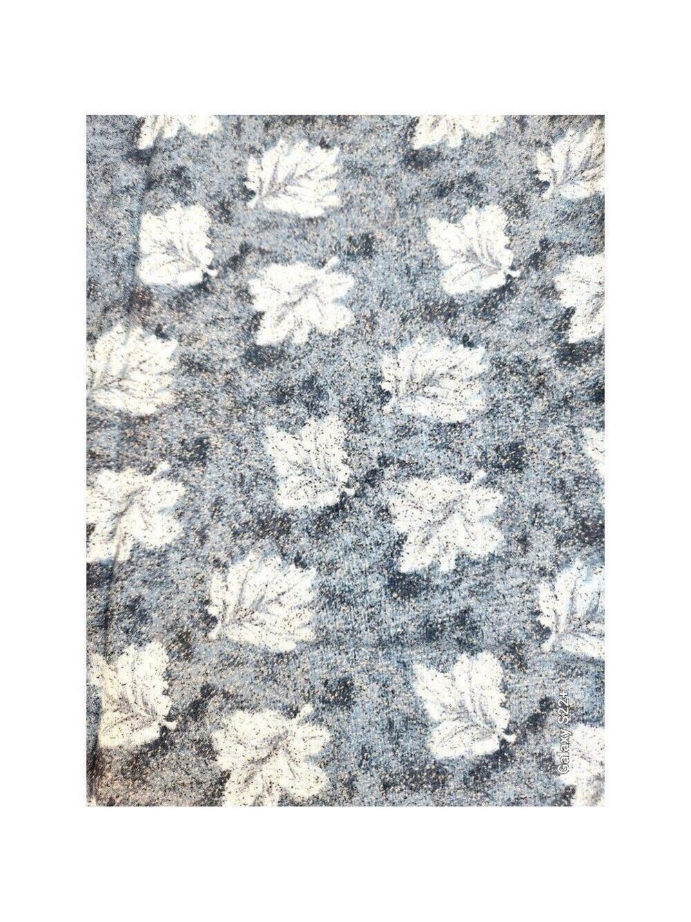 Gold Dust Inspirations Design 2167 Blue Teal Green Leaf Print Fabric 2 yards